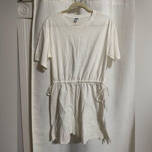 Old Navy White Drawstring Waist Mini Dress